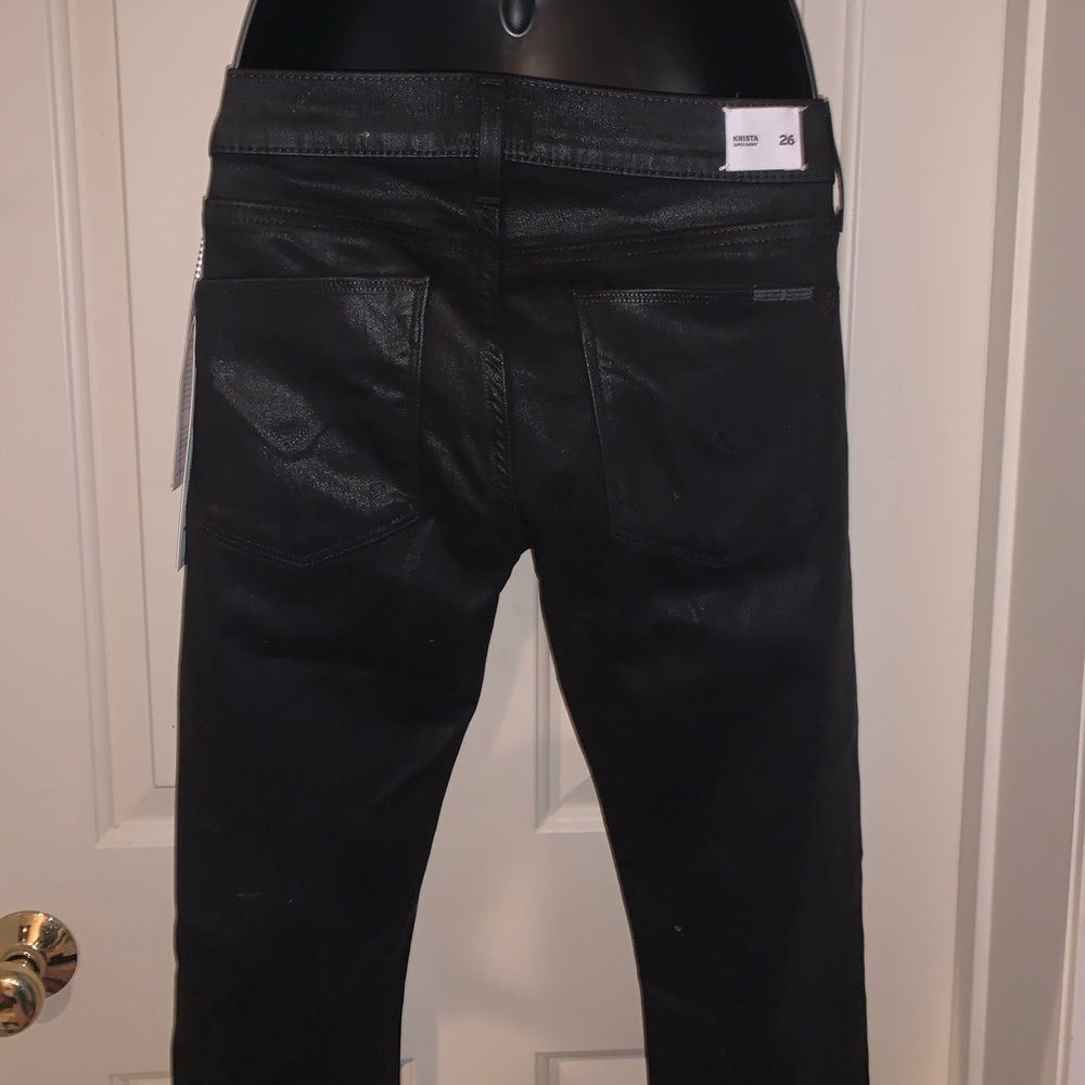 HUDSON Leather Look Black Coated Denim